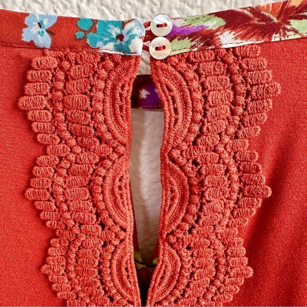Daniel Rainn Boho Cottagecore Sleveless Top with Crochet Detail - Petite Medium - Picture 5 of 12